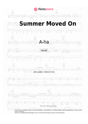 Noten, Akkorde A-ha - Summer Moved On