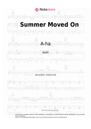 Noten, Akkorde A-ha - Summer Moved On