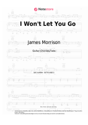 Noten, Akkorde James Morrison - I Won't Let You Go