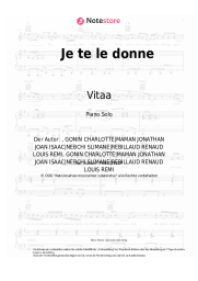 Noten, Akkorde Vitaa, Slimane - Je te le donne