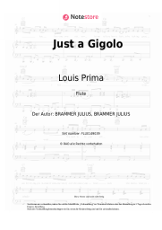 Noten, Akkorde Louis Prima - Just a Gigolo