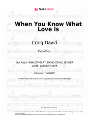 Noten, Akkorde Craig David - When You Know What Love Is
