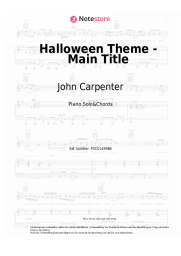 Noten, Akkorde John Carpenter - Halloween Theme - Main Title