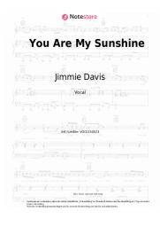 Noten, Akkorde Jimmie Davis - You Are My Sunshine