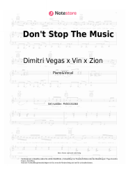 Noten, Akkorde Dimitri Vegas x Vin x Zion - Don't Stop The Music