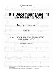 Noten, Akkorde Audrey Hannah - It's December (And I'll Be Missing You)
