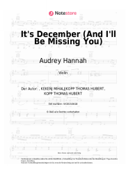 Noten, Akkorde Audrey Hannah - It's December (And I'll Be Missing You)