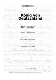 Noten, Akkorde Rio Reiser - König von Deutschland