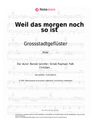 Noten, Akkorde Grossstadtgeflüster - Weil das morgen noch so ist