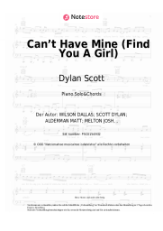 Noten, Akkorde Dylan Scott - Can’t Have Mine (Find You A Girl)