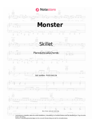 Noten, Akkorde Skillet - Monster