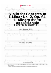 undefined Felix Mendelssohn - Violin for Concerto In E Minor No. 2, Op. 64, I. Allegro molto appassionato