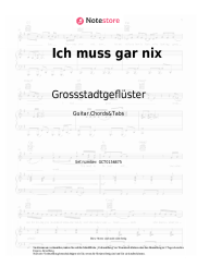 Noten, Akkorde Grossstadtgeflüster - Ich muss gar nix