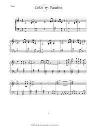 Noten, Akkorde Coldplay - Paradise