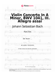 undefined Johann Sebastian Bach - Violin Concerto In A Minor, BWV 1041, III. Allegro assai