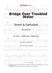 Noten, Akkorde Simon & Garfunkel - Bridge Over Troubled Water