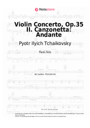 undefined Pyotr Ilyich Tchaikovsky - Violin Concerto, Op.35 II. Canzonetta: Andante