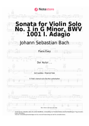 Noten, Akkorde Johann Sebastian Bach - Sonata for Violin Solo No. 1 in G Minor, BWV 1001 I. Adagio