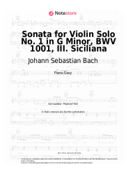 Noten, Akkorde Johann Sebastian Bach - Sonata for Violin Solo No. 1 in G Minor, BWV 1001, III. Siciliana