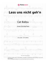 Noten, Akkorde Cat Ballou - Lass uns nicht geh’n