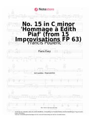 undefined Francis Poulenc - No. 15 in C minor 'Hommage à Edith Piaf' (from 15 Improvisations FP 63)