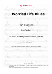 Noten, Akkorde Eric Clapton - Worried Life Blues