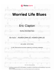 Noten, Akkorde Eric Clapton - Worried Life Blues