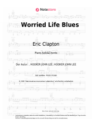 Noten, Akkorde Eric Clapton - Worried Life Blues