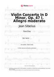 Noten, Akkorde Jean Sibelius - Violin Concerto In D Minor, Op. 47 I. Allegro moderato
