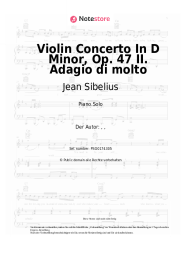 Noten, Akkorde Jean Sibelius - Violin Concerto In D Minor, Op. 47  II. Adagio di molto