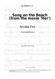 Noten, Akkorde Arcade Fire - Song on the Beach (from the movie 'Her')
