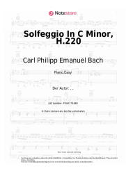 Noten, Akkorde Carl Philipp Emanuel Bach - Solfeggio In C Minor, H.220