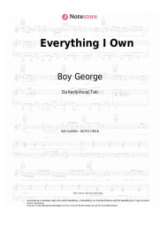 Noten, Akkorde Boy George - Everything I Own