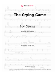Noten, Akkorde Boy George - The Crying Game