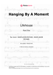 Noten, Akkorde Lifehouse - Hanging By A Moment