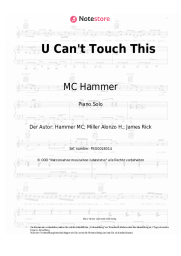 Noten, Akkorde MC Hammer - U Can't Touch This