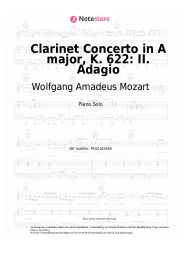 Noten, Akkorde Wolfgang Amadeus Mozart - Clarinet Concerto in A major, K. 622: II. Adagio