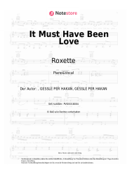 Noten, Akkorde Roxette - It Must Have Been Love