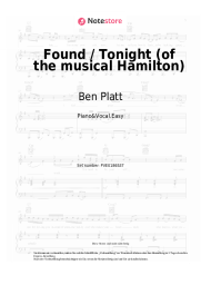 Noten, Akkorde Ben Platt, Lin-Manuel Miranda - Found / Tonight (of the musical Hamilton)