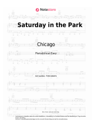 Noten, Akkorde Chicago - Saturday in the Park