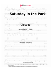 Noten, Akkorde Chicago - Saturday in the Park