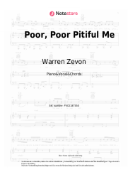Noten, Akkorde Warren Zevon - Poor, Poor Pitiful Me
