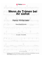 Noten, Akkorde Hansi Hinterseer - Wenn du Tränen bei ihr siehst