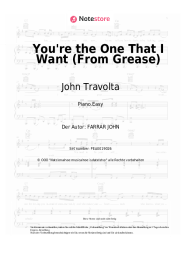 Noten, Akkorde John Travolta, Olivia Newton-John - You're the One That I Want (From Grease)