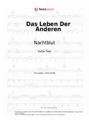 Noten, Akkorde Nachtblut - Das Leben Der Anderen