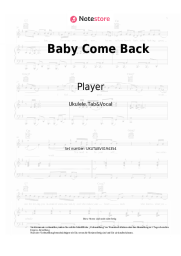Noten, Akkorde Player - Baby Come Back