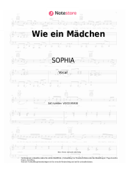 Noten, Akkorde SOPHIA - Wie ein Mädchen