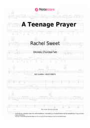 Noten, Akkorde Rachel Sweet - A Teenage Prayer