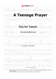 Noten, Akkorde Rachel Sweet - A Teenage Prayer
