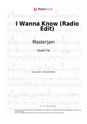 Noten, Akkorde Masterjam - I Wanna Know (Radio Edit)